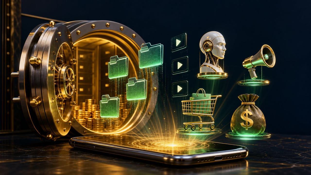 Aperçu visuel du contenu du pack : business, IA, e-commerce, marketing