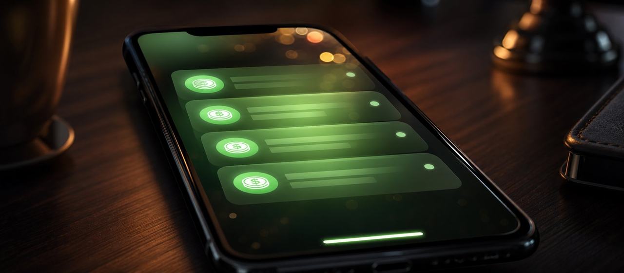 Notifications de paiements reçus sur téléphone